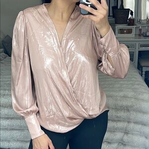 Used Lauren Ralph Lauren size M Elegant Pink Metallic Women's Blouse